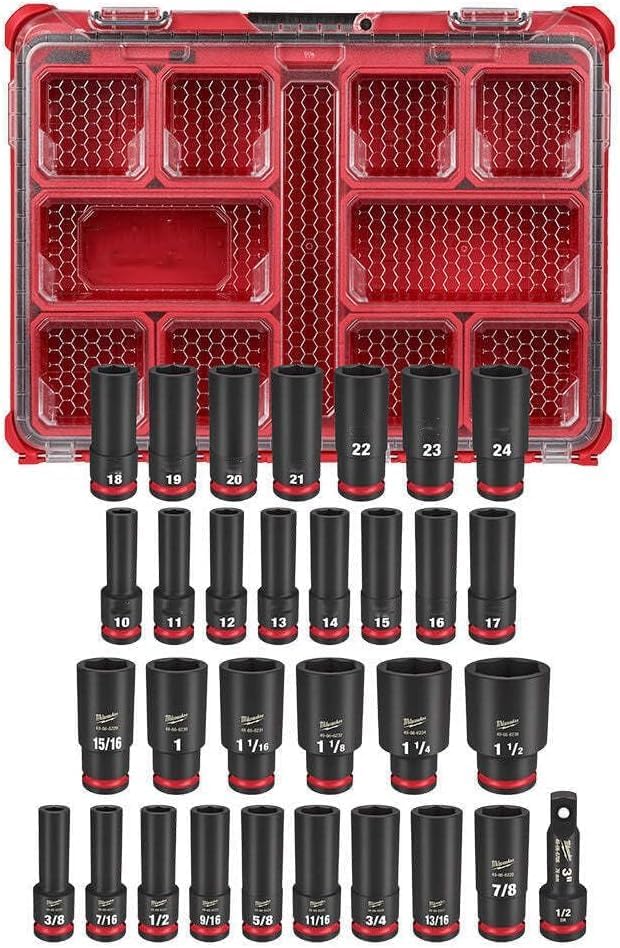 49-66-6806 for Milwaukee 1/2' Impact Duty Socket Packout Set - 31 PC, Red, Black