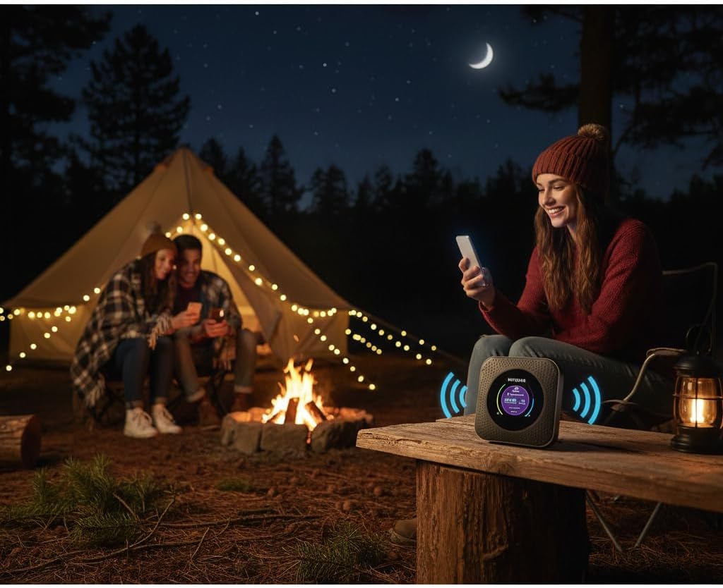 AT&T Nighthawk M1 Mobile Hotspot Router (MR1100-100NAS) – 4G LTE, AT&T Unlocked, up to 1 Gbps, Connects 20 Devices, Dual-Band WiFi, Portable Hot Spot, EVDO-LINK Bundle (Premium)