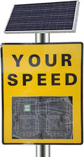23.6'X35.4' Solar Radar Speed Sign, Solar Powered Radar Speed Limit Sign with Remote Control and Accessories, Traffic Feedback Warning Board Speed Display