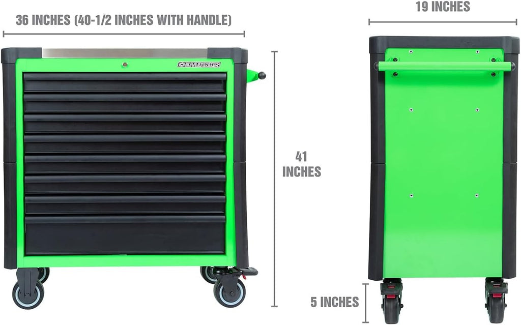 OEMTOOLS 24565 Professional 36 Inch 8-Drawer Tool Cart, Gifts for Men, Dad Gifts, Tool Chest with Wheels, Tool Boxes with Drawers and Wheels, Rolling Tool Cart, Rolling Toolbox
