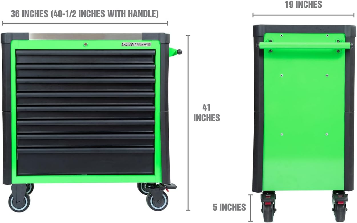 OEMTOOLS 24565 Professional 36 Inch 8-Drawer Tool Cart, Gifts for Men, Dad Gifts, Tool Chest with Wheels, Tool Boxes with Drawers and Wheels, Rolling Tool Cart, Rolling Toolbox
