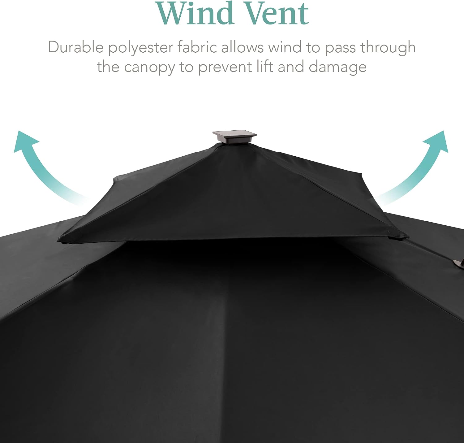 Best Choice Products 10x10ft Cantilever Patio Umbrella w/Base Included, Solar LED Lights 360 Rotation Large Offset Hanging Outdoor Shade for Deck Pool Backyard w/Stand – Black
