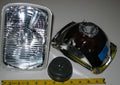 Hella 200mm Rectangular E Code H4 Halogen Replacement Headlight Kit with 100/55W H4 Bulbs