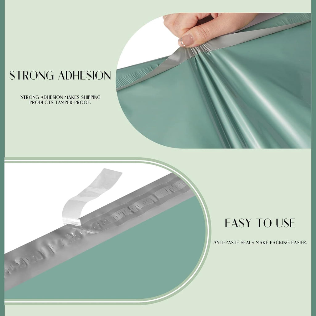 Metronic Poly Mailers 14.5X19 1000 Pack, Strong Adhesive Shipping Bags for Clothing, Waterproof and Tear-Proof Shipping Envelopes, Packaging Bags Mailers Poly Bags in Grayed Jade Green