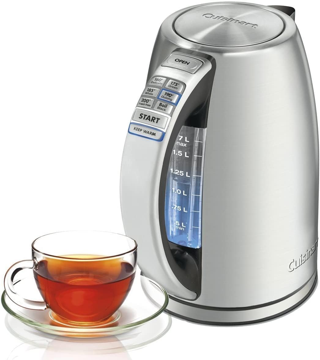 Cuisinart Mesh Strainers, 3 Pack Set, CTG-00-3MS Silver & 1.7-Liter Stainless Steel Cordless Electric Kettle with 6 Preset Temperatures