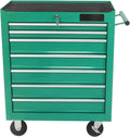 Rolling Tool Chest, 7-Drawer Rolling Tool Box with Interlock System and Wheels for Garage, Warehouse, Workshop, Repair Shop, Green Green