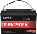12V 150Ah LiFePO4 Lithium Battery-1920Wh Built-in 100A BMS Deep Cycle Battery for Solar System, RV Camper, Home Backup Power,Marine,Off-Grid Applications