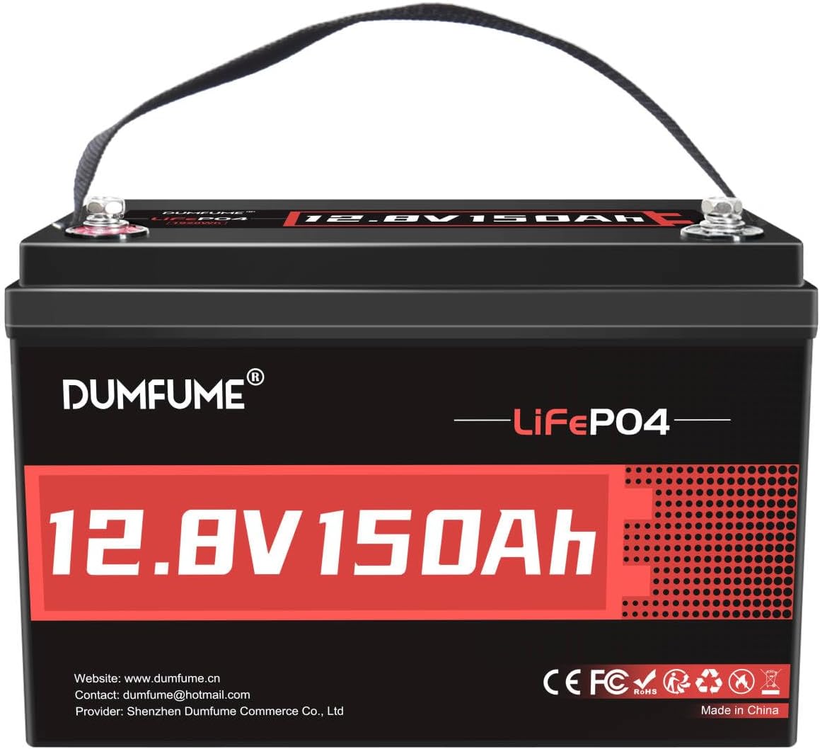 12V 150Ah LiFePO4 Lithium Battery-1920Wh Built-in 100A BMS Deep Cycle Battery for Solar System, RV Camper, Home Backup Power,Marine,Off-Grid Applications