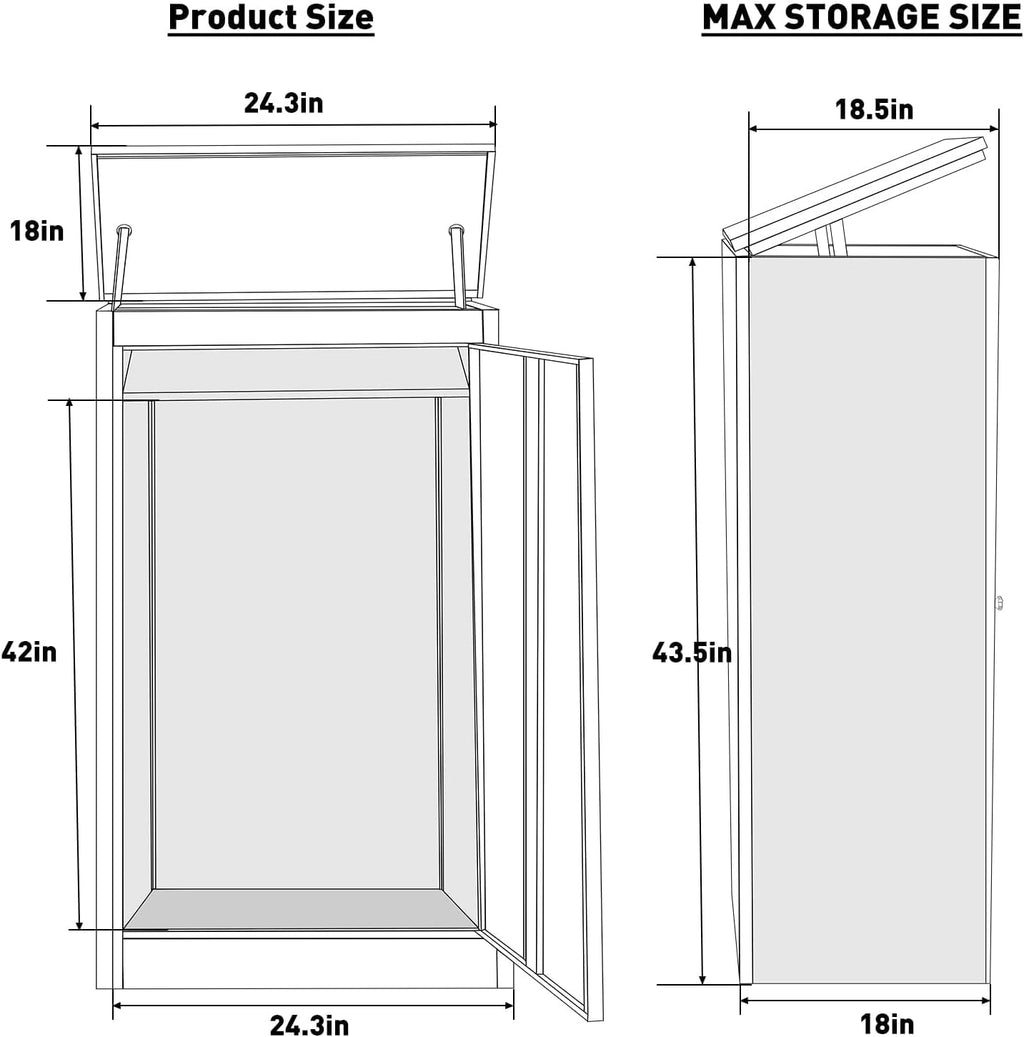 43.5IN Package Delivery Boxes for Outside, Ultra Large Mailbox for Parcel, Automobile Steel Parcel Mailbox, Waterproof Anti-Theft Parcel Drop Box for Home and Business
