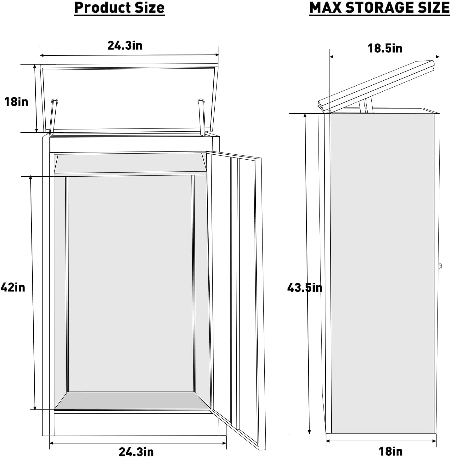 43.5IN Package Delivery Boxes for Outside, Ultra Large Mailbox for Parcel, Automobile Steel Parcel Mailbox, Waterproof Anti-Theft Parcel Drop Box for Home and Business
