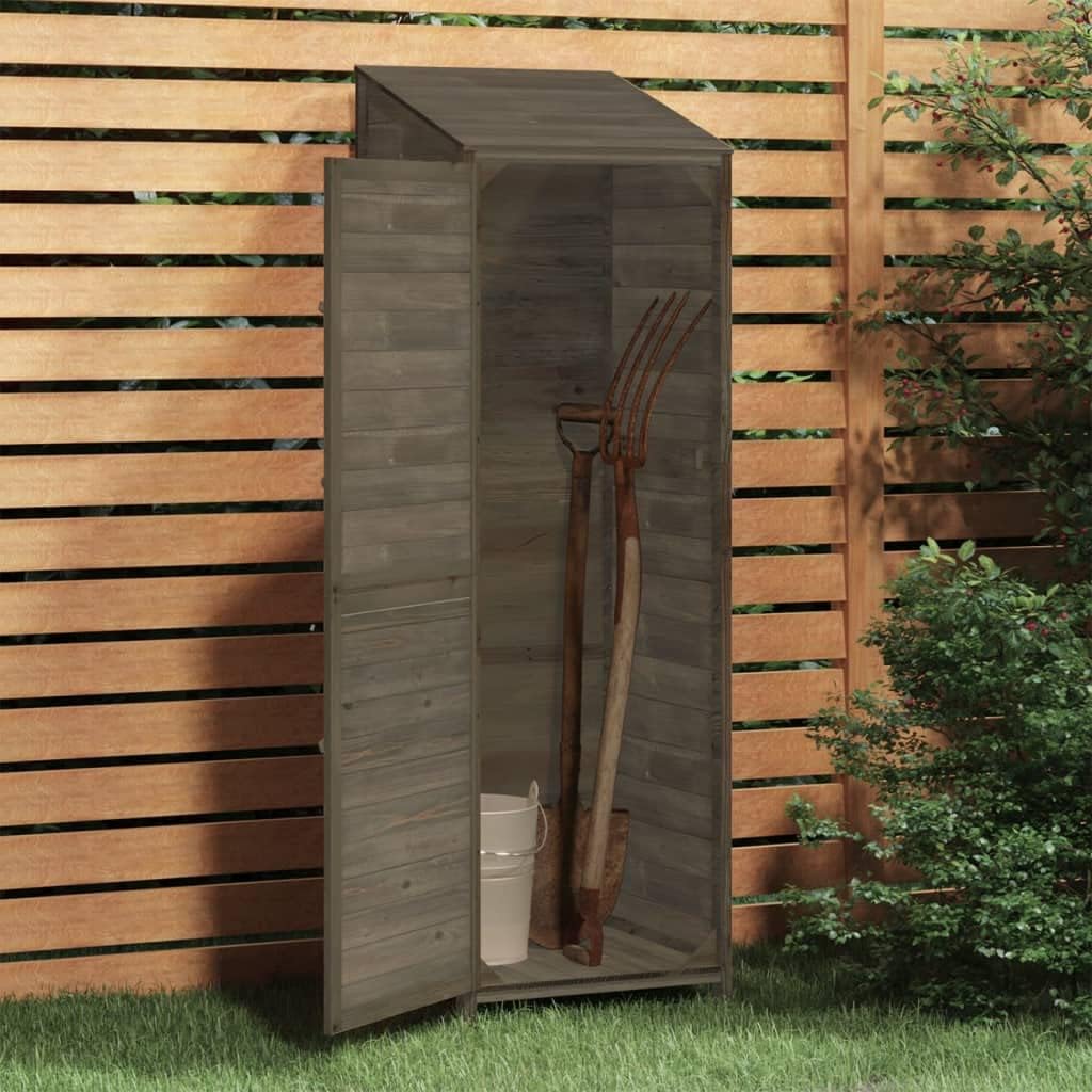 Wooden Garden Storage Shed, Solid Wood Fir Outdoor Storage Cabinet, Garden Wood Tool Shed, Outside Wooden Shed Organizer for Yard, Patio, Deck and Porch, Anthracite 21.7'x20.5'x68.7'