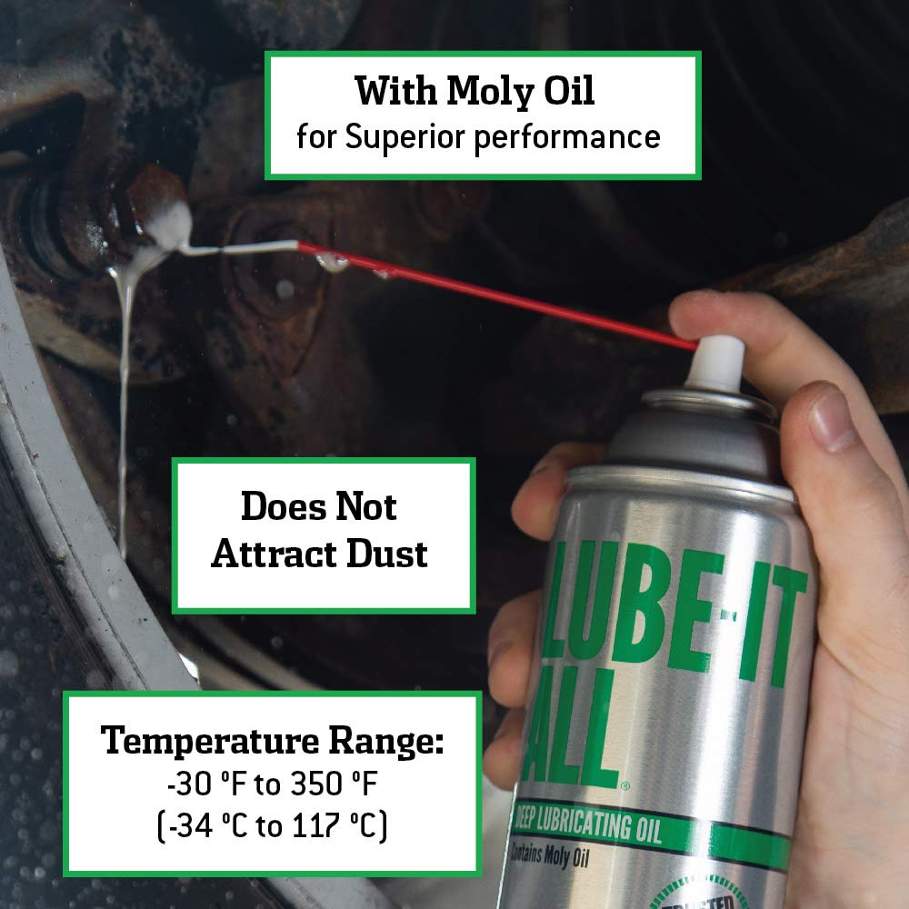 Lube-It All Deep Lubricating Oil – Multi-Purpose Spray Lubricant for Industrial, Automotive, Marine, and Household Use, Long-Lasting Protection, Water-Resistant Formula, 11 oz, 12-Pack