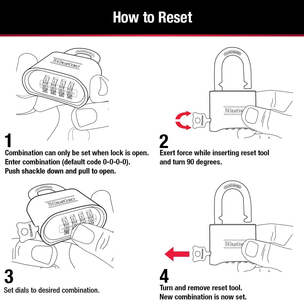 Master Lock Black Combination Padlock,Set Your Own Combo Lock,Weather Resistant Indoor and Outdoor Padlocks with Code for Gym Locker,Gate,Shed,178EC2,2 Count (Pack of 10)