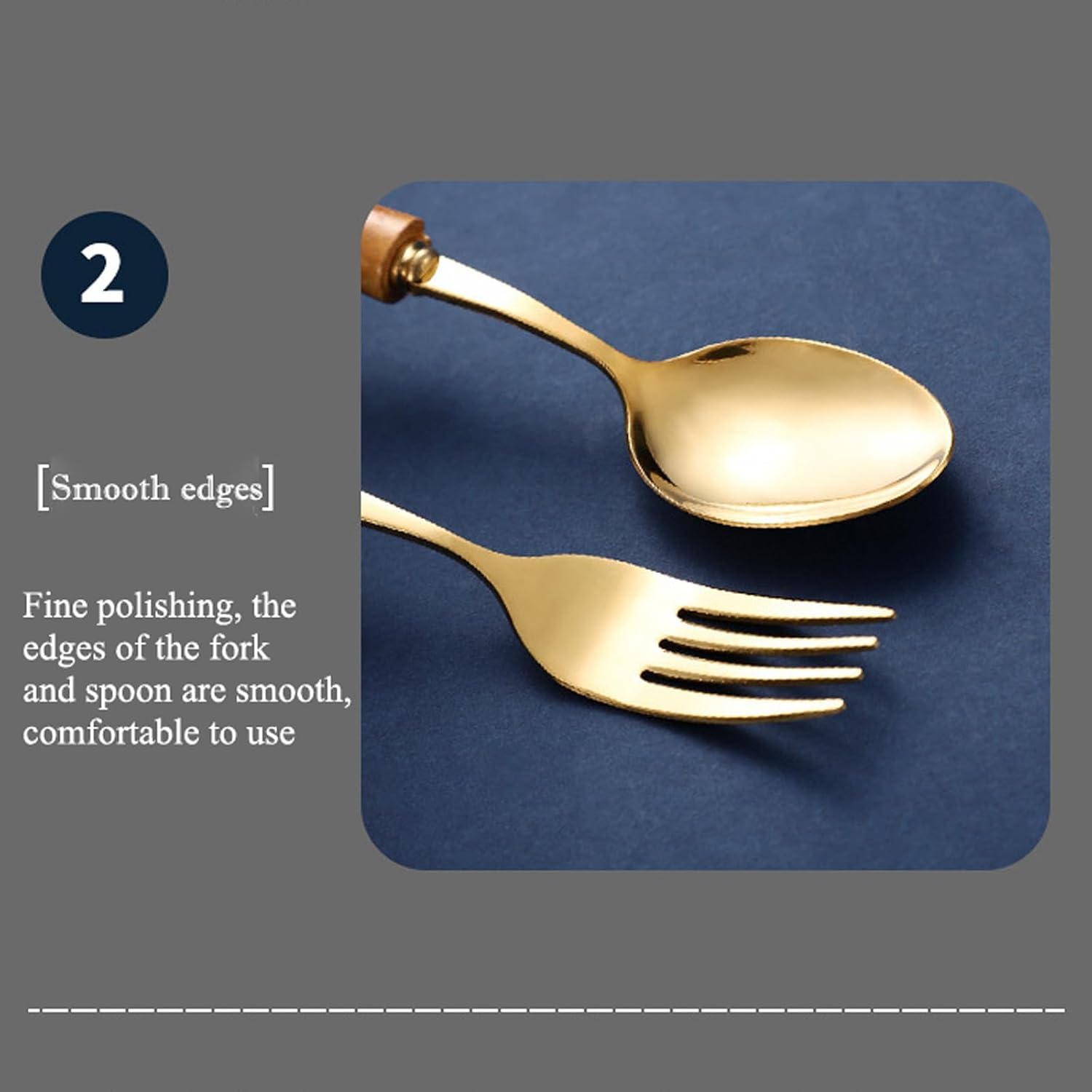 60-Piece Gold Bamboo Flatware Set for 12 – Bamboo Handle Cutlery Set, Reused Kitchen Utensils, Household Silverware with Golden Finish (Knife, Fork, Spoon)