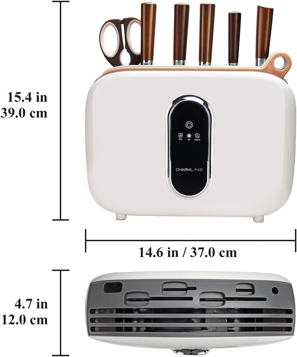 Charmline Smart Cutting Board and Knife Set with Holder, Self-Cleaning & Drying, Space-Saving Kitchen Organizer, Practical Gift for Mom, Dad, Housewarming, Birthday & Christmas