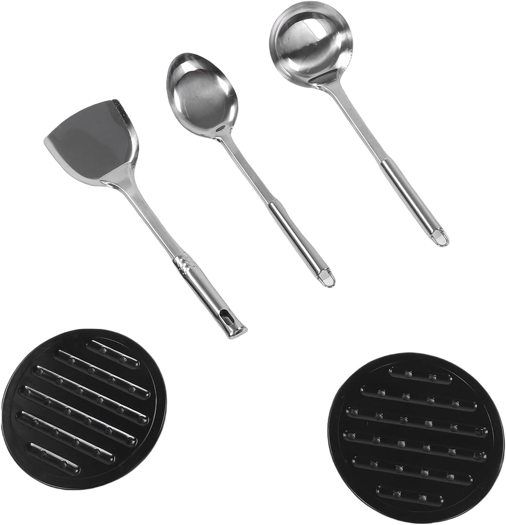 Stainless Steel Cookware Set, Pot and Pan Set with Lid and Riveted Handle for Induction Cooker, Kitchen Cooking Utensil for Home