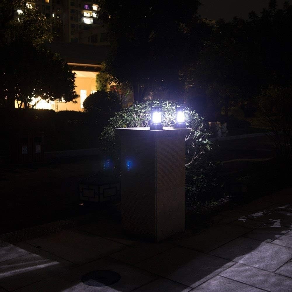 Vintage Outdoor Portable 1W LED Solar Emergency Bollard Column Lamp Vintage Landscape Villa Patio Lawn Acrylic Pillar Post Lantern External Garden Camping Portable Stigma Light Pathway