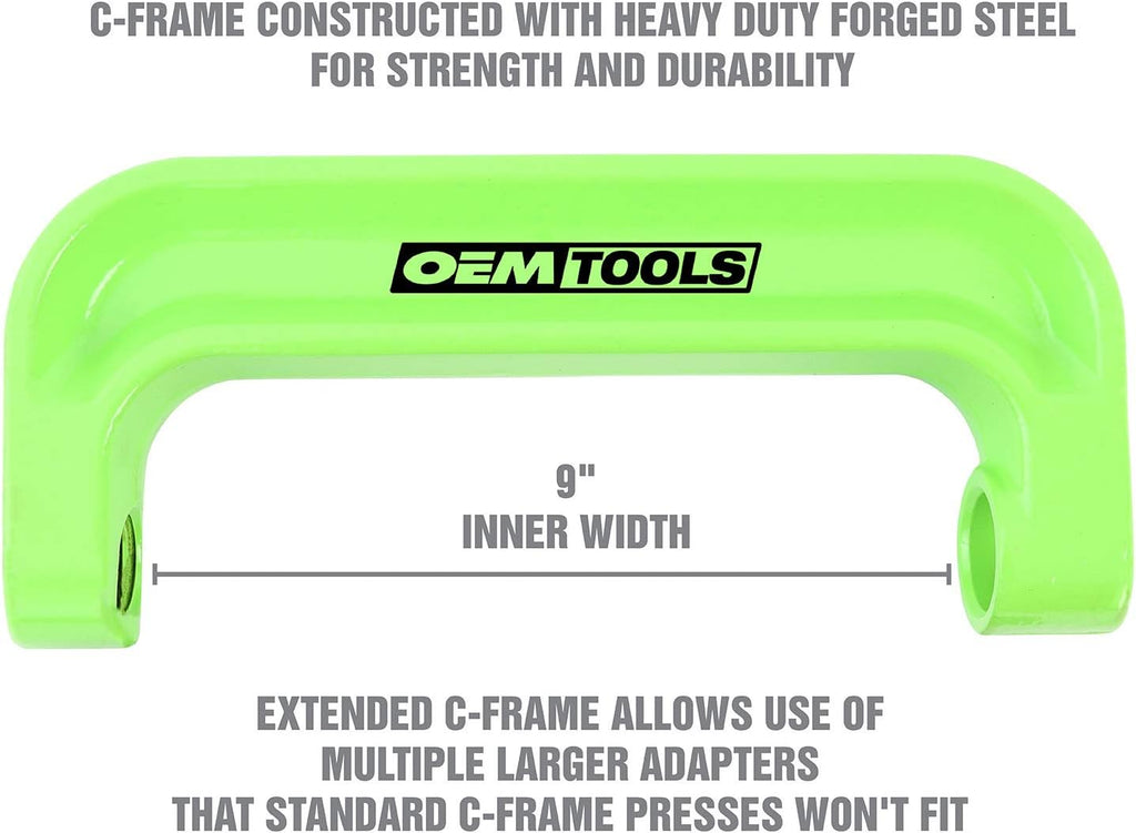 OEMTOOLS 25105 XL C-Frame Ball Joint Press Kit, Press Fit Removal for Trucks, Heavy Duty Ball Joint Tool, Extended Reach for Large Adapters