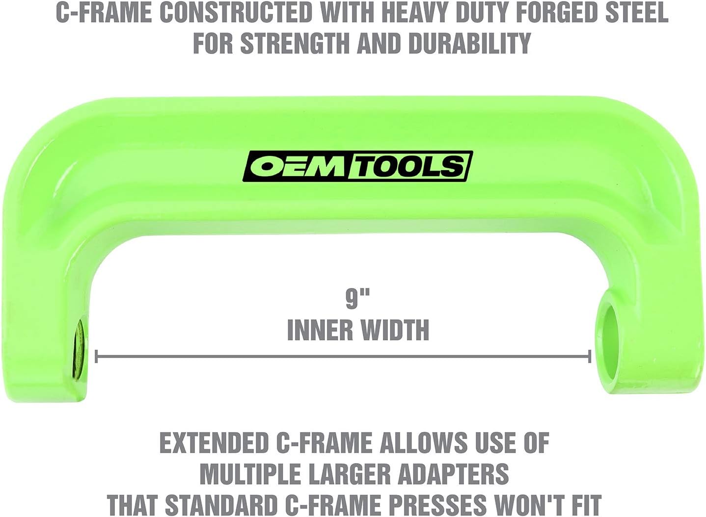 OEMTOOLS 25105 XL C-Frame Ball Joint Press Kit, Press Fit Removal for Trucks, Heavy Duty Ball Joint Tool, Extended Reach for Large Adapters