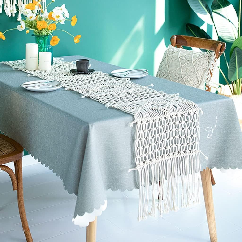 Table Runner Burlap Table Runner Cotton Lace Table Runners Wedding Vintage Table Decorations Table Cloth (Color : White, Size : 38 * 180cm)