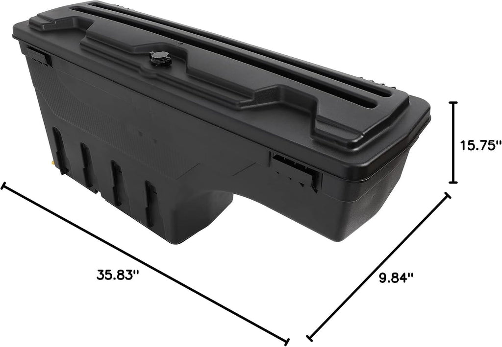 SCITOO Truck Bed Tool Box for Ford F-150 1997-2014,Multi-Compartment Dividers Organized Storage,Heavy Duty & No-Drill Installation Left Driver Side