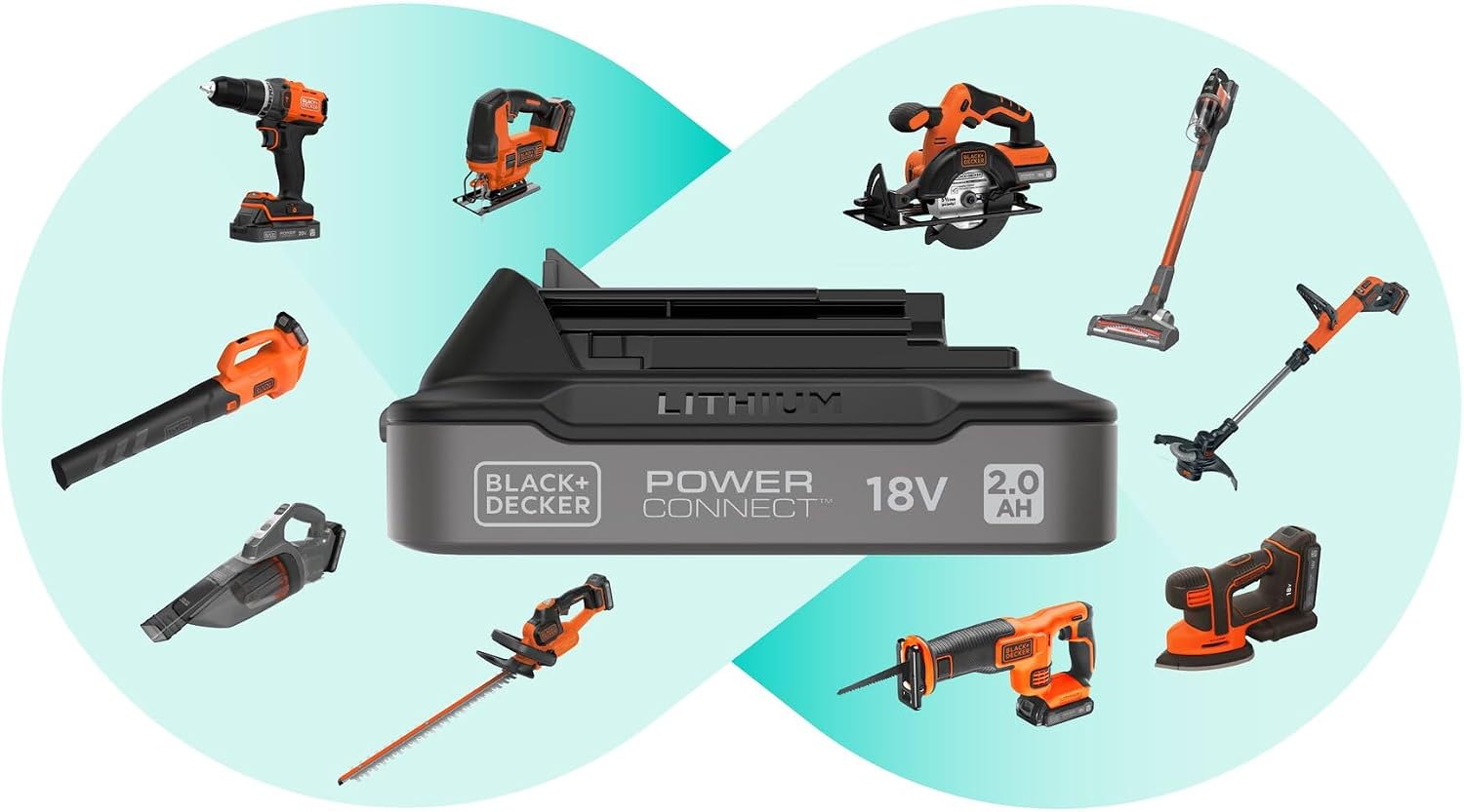 Black+Decker BHFEV182C 4-in-1 Cordless Upright Vacuum Cleaner (18 V, 2.0 Ah, To, Electric Brush Head, Narrow Spacer, Charger and Wall Mount)
