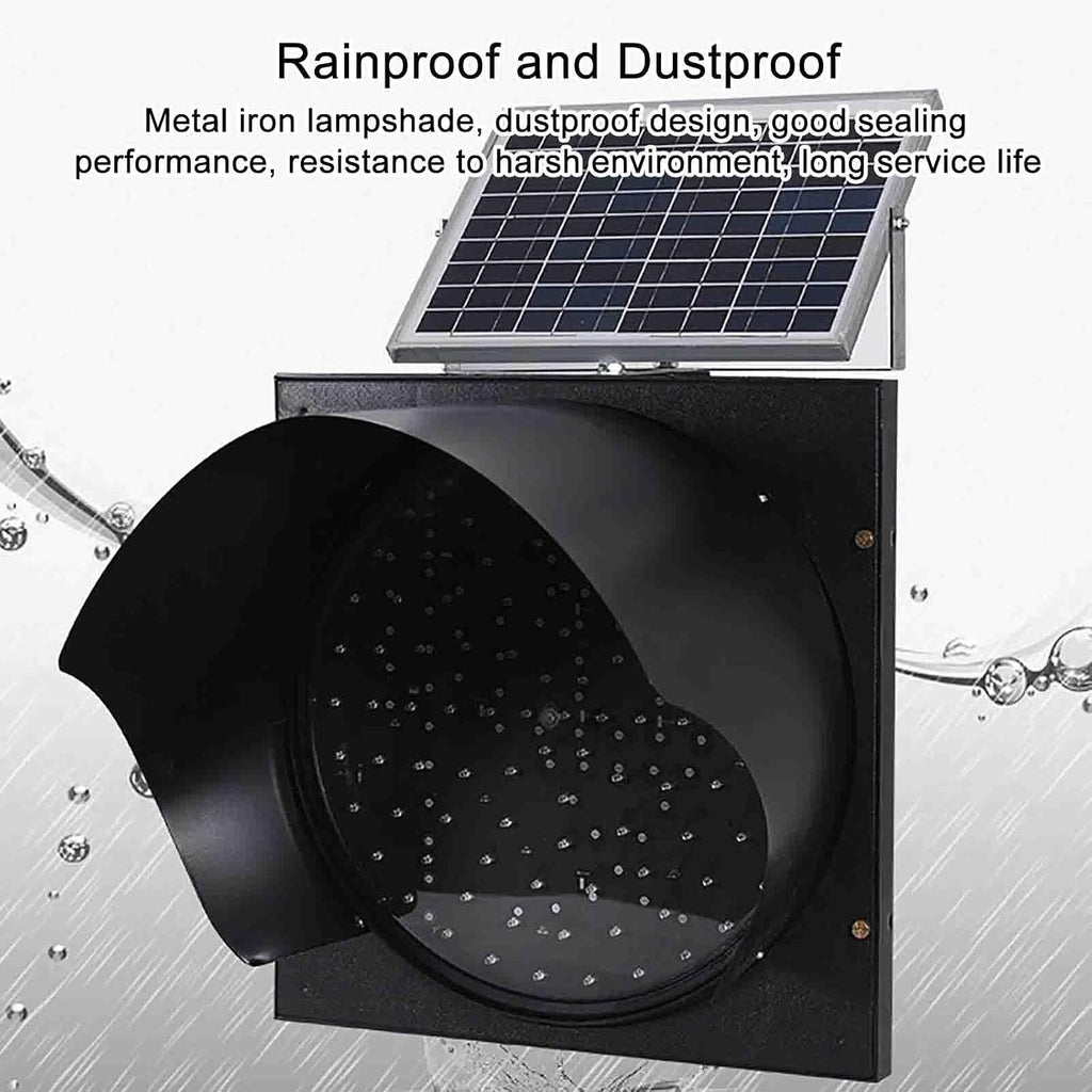 Solar Traffic Signals Signs Lights, Red/Yellow Flashing Light, LED Warning Light with Solar Panel, Outdoor Waterproof Road Safety Emergency Lamp, for Intersections, Curves, Bridges(Red,400mm/16in)