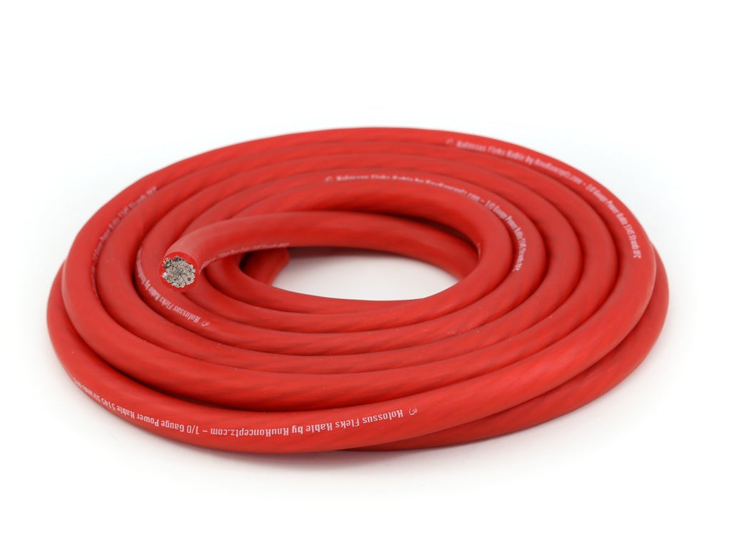 KnuKonceptz Kolossus Flex Kable OFC 0 Gauge Power Wire Copper Cable Red (20 ft) 1/0 AWG