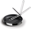 Joseph Joseph Space Steel 9.5' Nonstick Stainless-Steel Frying Pan Skillet with Folding Handle, Ceramic Coating, Induction & Oven Safe