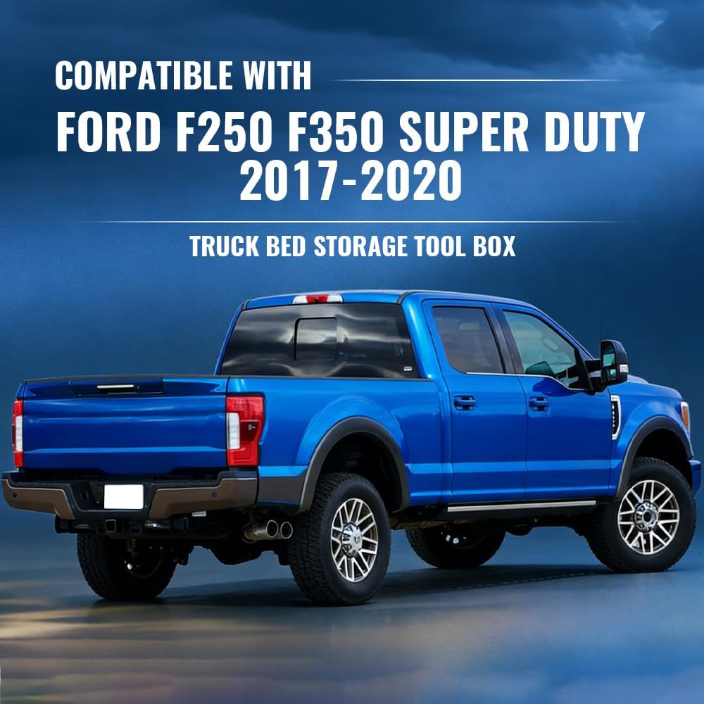 PIT66 Lockable Truck Bed Storage Box Toolbox, Compatible with Ford F250 F350 Super Duty 2017-2023, Left Driver + Right Passenger Sides Tool Box Drawer Set