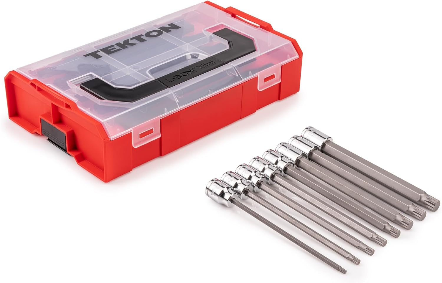 TEKTON 3/8 Inch Drive Long Bit Socket Set with Mini Stacking Tool Boxes (56-Piece) | SHB91706