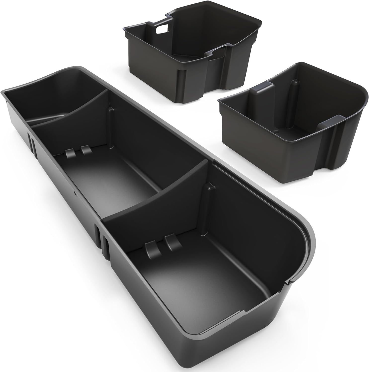 oEdRo Under Seat Storage Fit for 2015-2025 Ford F-150 F150 SuperCrew/Crew Cab, 2017-2024 F-250/F-350/F-450/F-550 Super Duty, Upgraded Rear 3-in-1 Truck Organizer Underseat Storage Box
