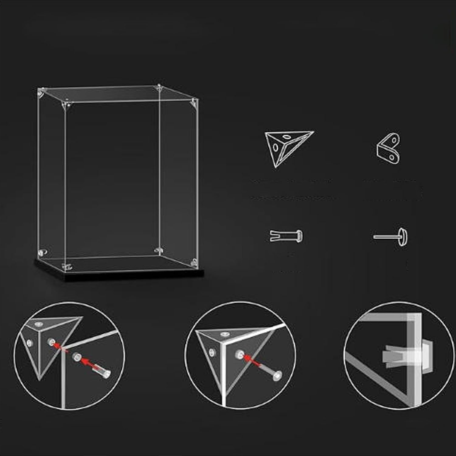 Acrylic Display Case,for Lego 21351 The Nightmare Before Christmas Model, Transparent dustproof Storage Box, Compatible with Lego 21351.(Model Not Included) (2mm-B Back Spray)