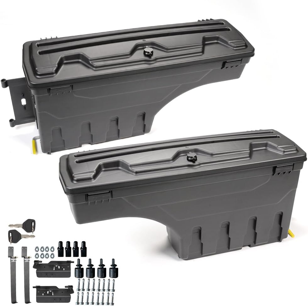 G-PLUS Lockable Truck Bed Storage Toolbox Driver and Passenger Side Compatible with Dodge Ram 1500 2500 3500 2002-2018