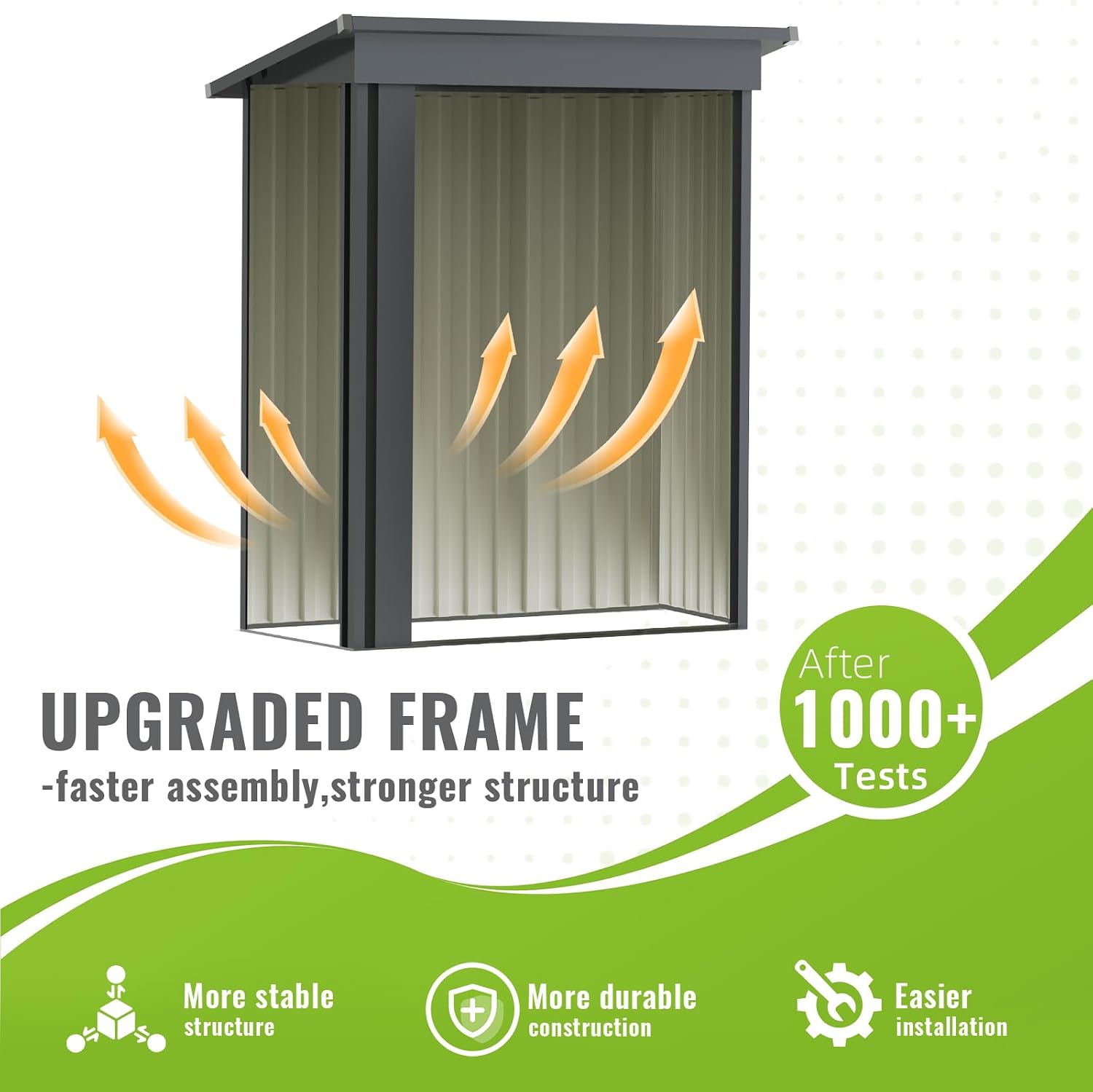 5 x 3FT Metal Outdoor Storage Shed, Waterproof Garden Utility Shed with Lockable Door, All-Weather Storage Shelter for Bikes,Tool for Patio Lawn Backyard Garden Black