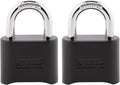 Master Lock Black Combination Padlock,Set Your Own Combo Lock,Weather Resistant Indoor and Outdoor Padlocks with Code for Gym Locker,Gate,Shed,178EC2,2 Count (Pack of 10)