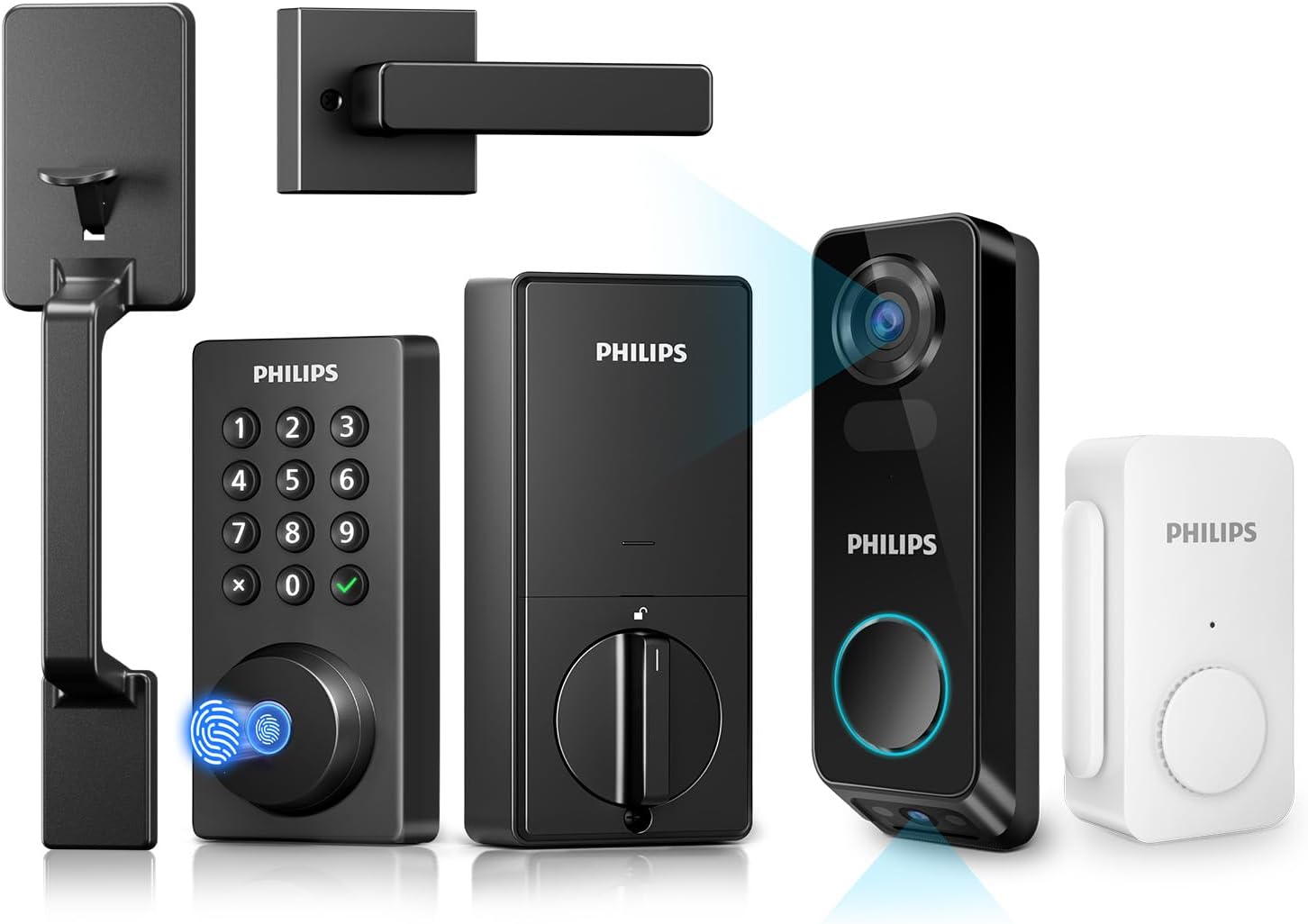 Philips Security Video Doorbell Camera Bundle with Wi-Fi Smart Door Lock