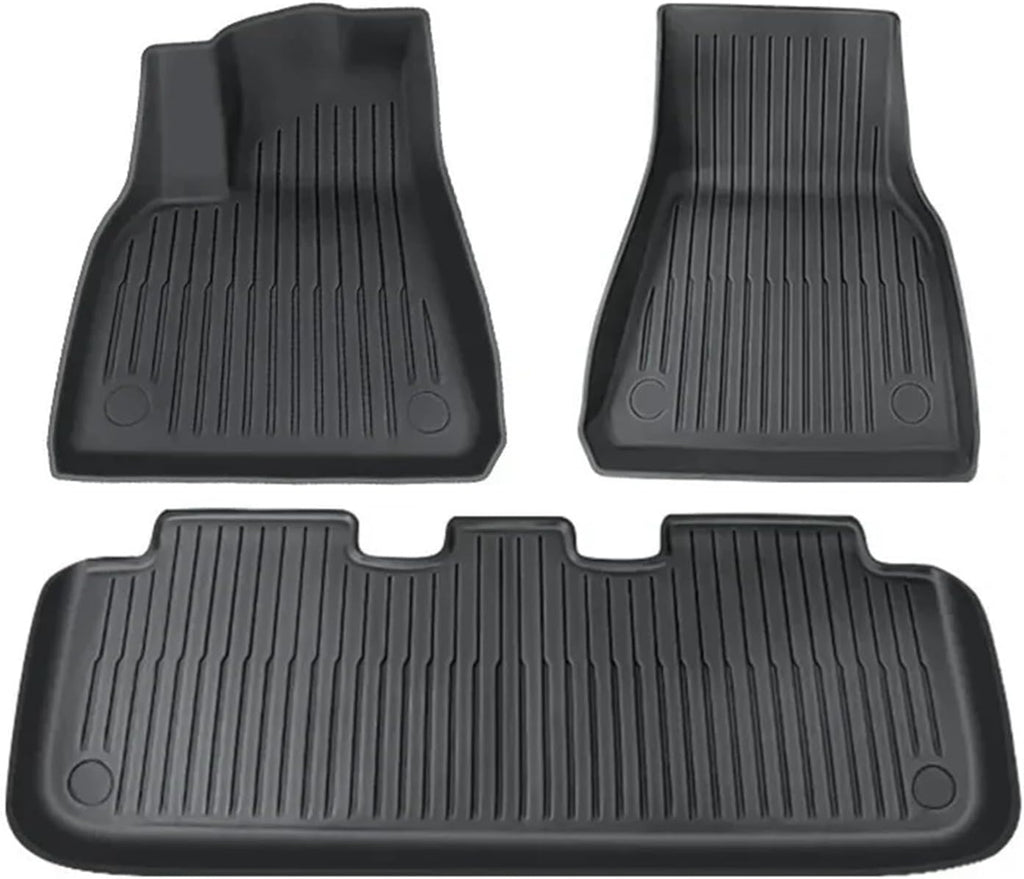 Floor Mats Compatible for Tesla Model Y 3 2017-2024 Highland Left Right Rudder All Weather TPE Non-Slip Cargo Liner Cargo Trunk Accessories(Model Y LHD)