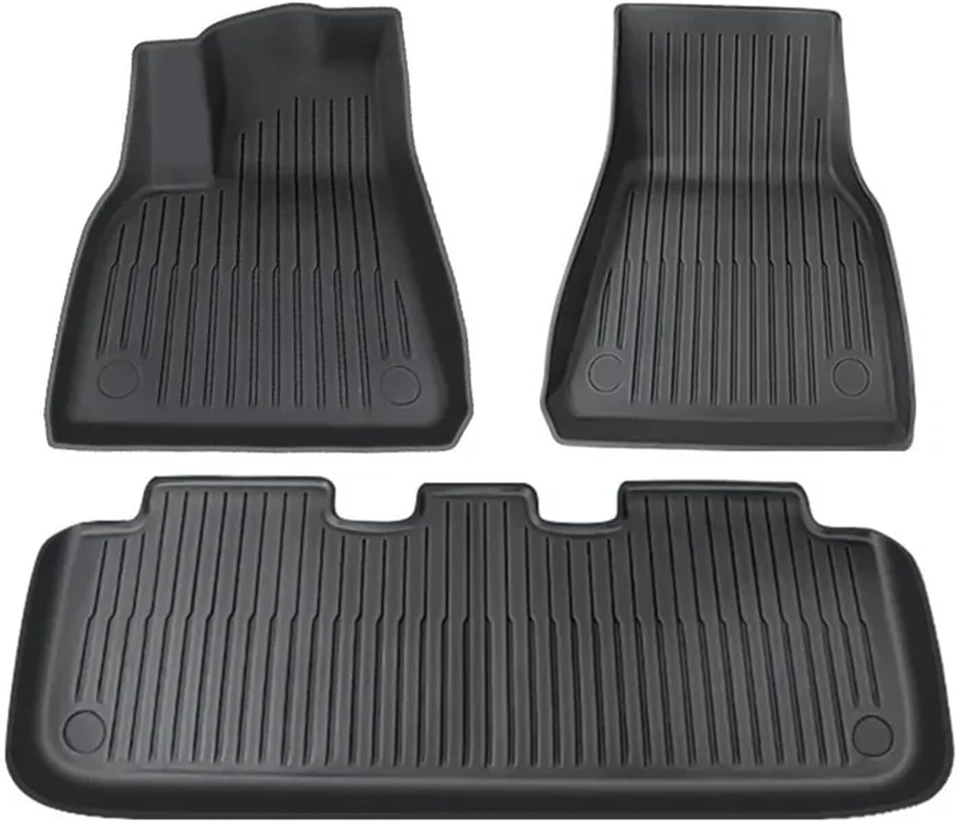 Floor Mats Compatible for Tesla Model Y 3 2017-2024 Highland Left Right Rudder All Weather TPE Non-Slip Cargo Liner Cargo Trunk Accessories(Model Y LHD)