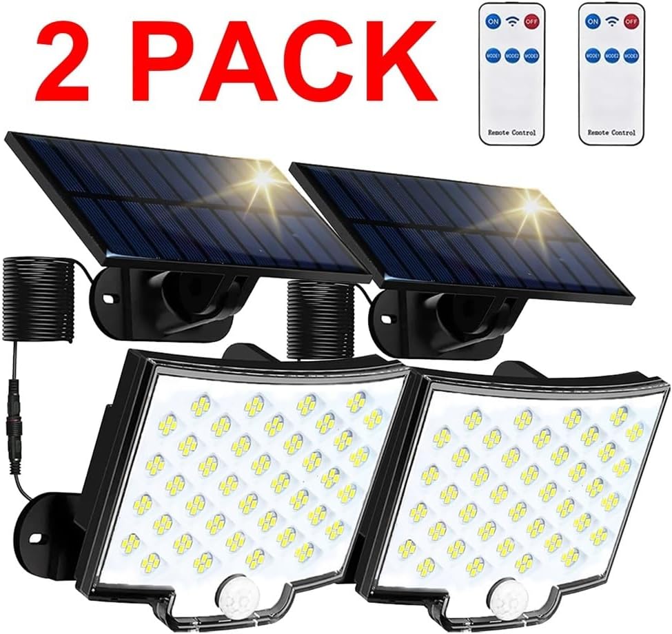 LED Solar Light Split Wall Lamp Waterproof Outdoor Wall Emergency Street Security Solar Motion Lamp for Garden Decor(2pcs)