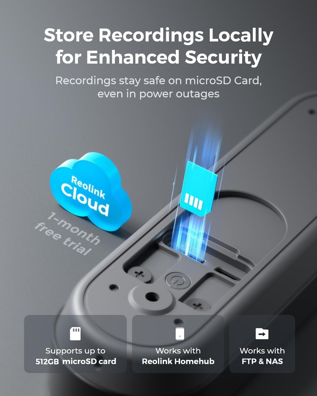 REOLINK Video Doorbell (Battery) 256GB microSD Card Bundle, 1:1 Head-to-Toe View, 2.4/5 GHz WiFi, Person/Vehicle/Package Detection, No Monthly Fees