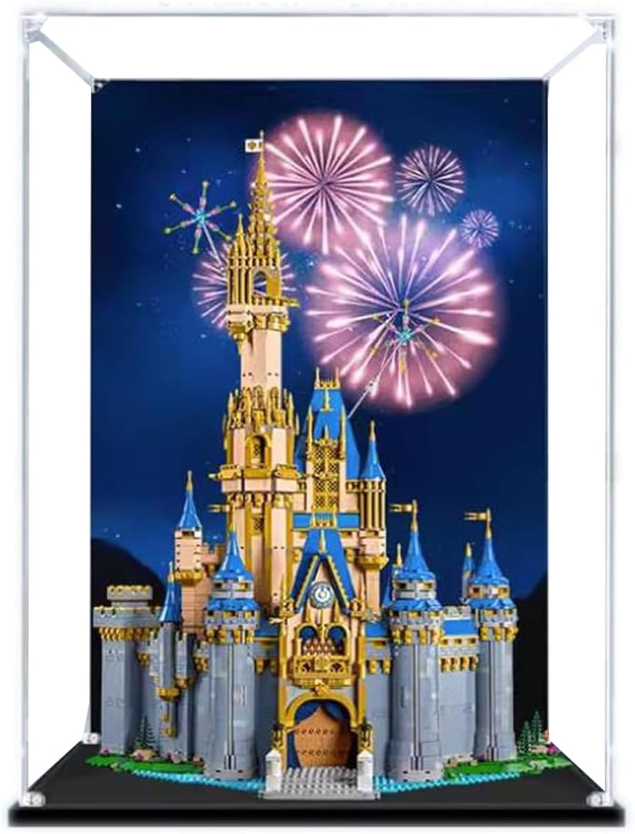 Display Case for Lego Disney Castle 43222, Dustproof, UV-Protected, Custom Fit Showcase, Gifts for Lego Lovers, Storage (Theme F-82*62*37cm)