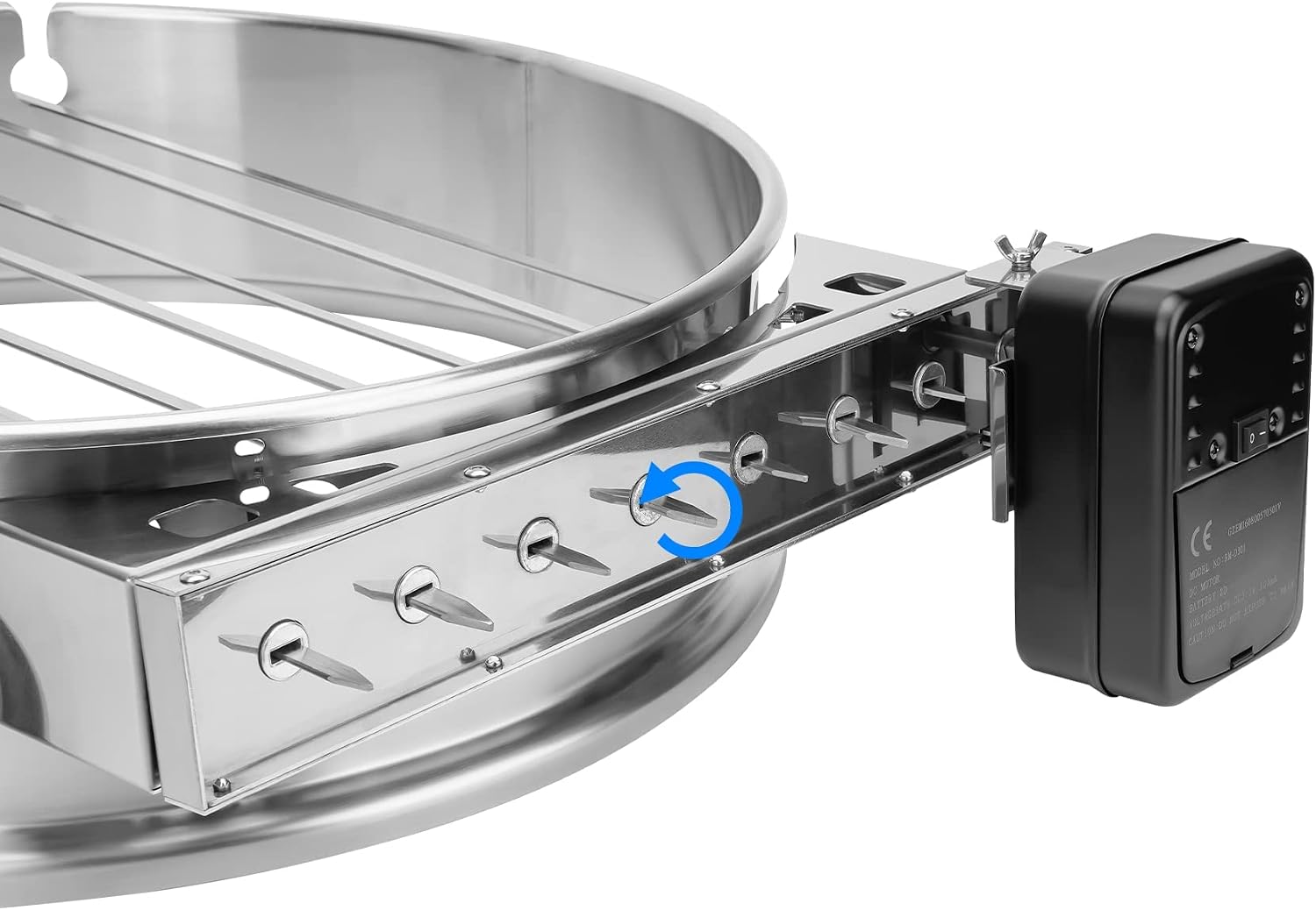 only fire Shish Kabob Set with Stainless Steel Ring, Automatic Skewers Turner for Weber 22' Kettle and Other Similar Kettle Grills