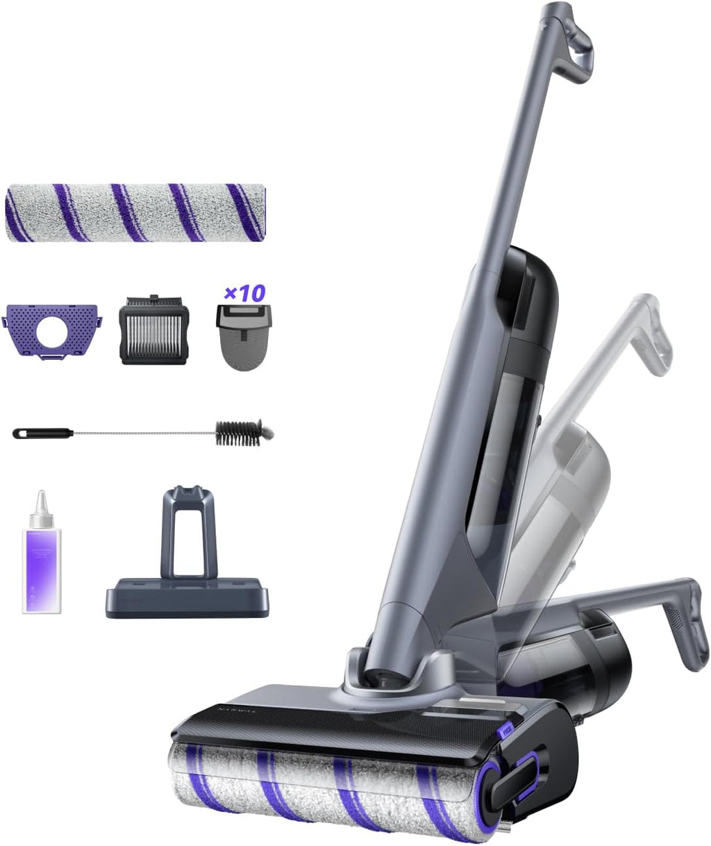 Narwal S30 Pro Wet Dry Vacuum Cleaner with 20000Pa Suction, Cordless Vacuum Mop for Hard Floors, Tangle-Free Hair-Cutting, 180° Lie Flat, 194°F Self-Cleaning, Disposable Waste Bag (Renewed)