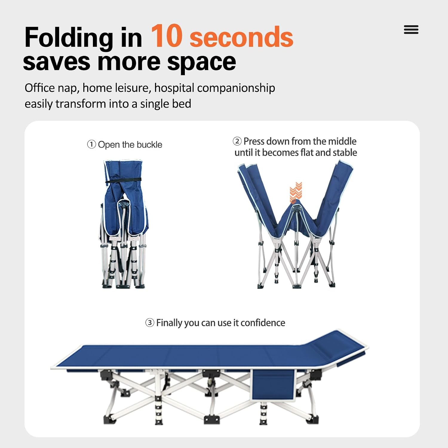 Camping Cots 2 Pack Camping Bed with Comfortable Mat Cots for Sleeping with Pad Heavy Duty Folding Bed 2 Person Sleeping Cot with Carry Bag Guest Cots for Adults Office Nap Vacation Outdoor Indoor
