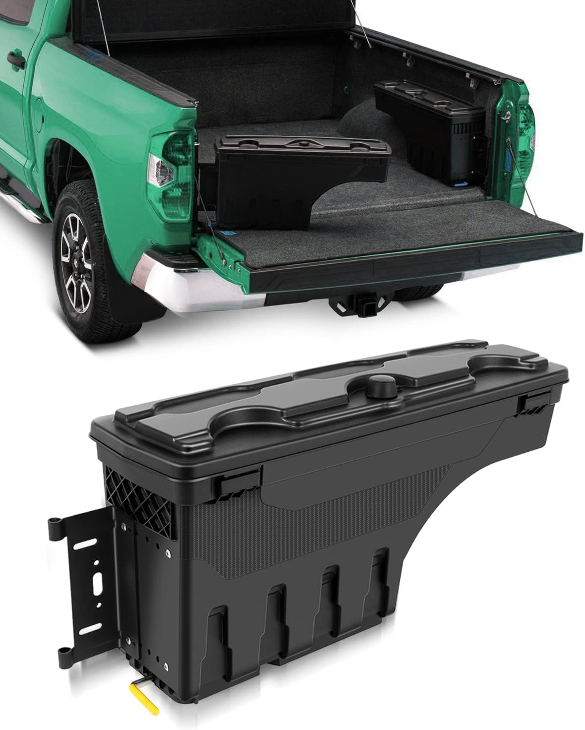 SCITOO Truck Bed Tool Box for Ford F-150 2015-2018 2020-2022 Left Driver Side,Multi-Compartment Dividers Organized Storage,Heavy Duty & No-Drill Installation