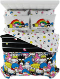 Franco Collectibles Hello Kitty & Friends Bedding 7 Piece Super Soft Comforter and Sheet Set with Sham, Queen, (Official Licensed Product)
