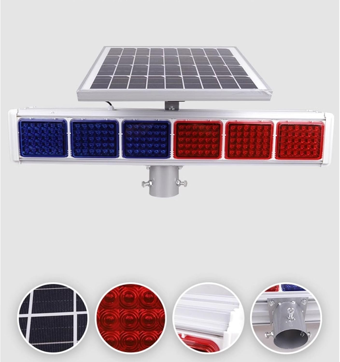 Traffic Warning Emergency Flash Strobe Warning Light, Outdoor Solar LED Flashing Traffic Warning Light, RGB Color Traffic Work Light