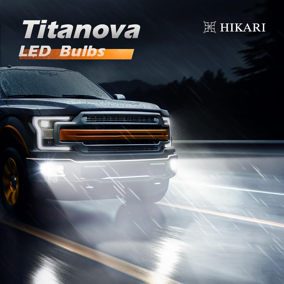 HIKARI WINGS 2026 Future 80000LM H4/9003 LED Fog Light, 65W Titanova LED, 6000K Cool White, IP68 Waterproof, Foglight,Plug & PlayPack of 2