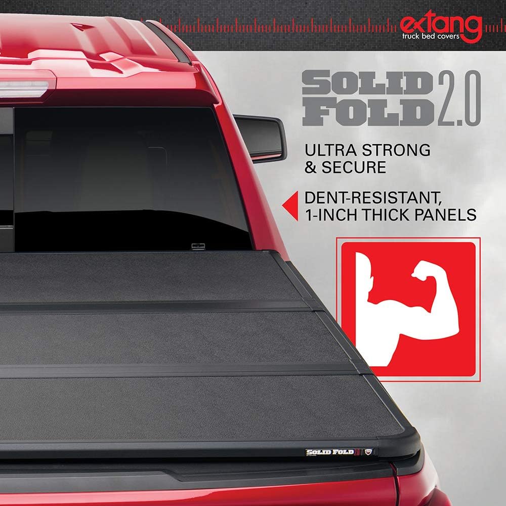 RealTruck Extang Solid Fold 2.0 Toolbox Hard Folding Truck Bed Tonneau Cover | 84653 | Fits 2020-2026 Chevy/GMC Silverado/Sierra, 2020 2500/3500HD (w/o Factory Side Storage Box) 6' 10' Bed (82.2')